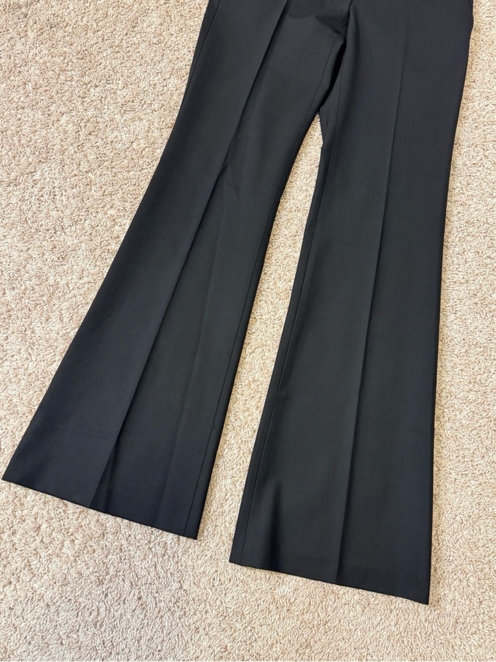 Theory Womens Low-Rise Flared Wool Stretch Charcoal Trouser Dress Pants Size 2 - Picture 2 of 13